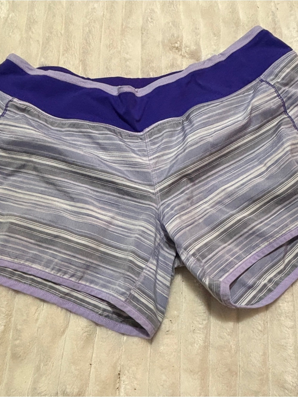 lululemon athletica Speed Up Lavender Striped Athletic Shorts